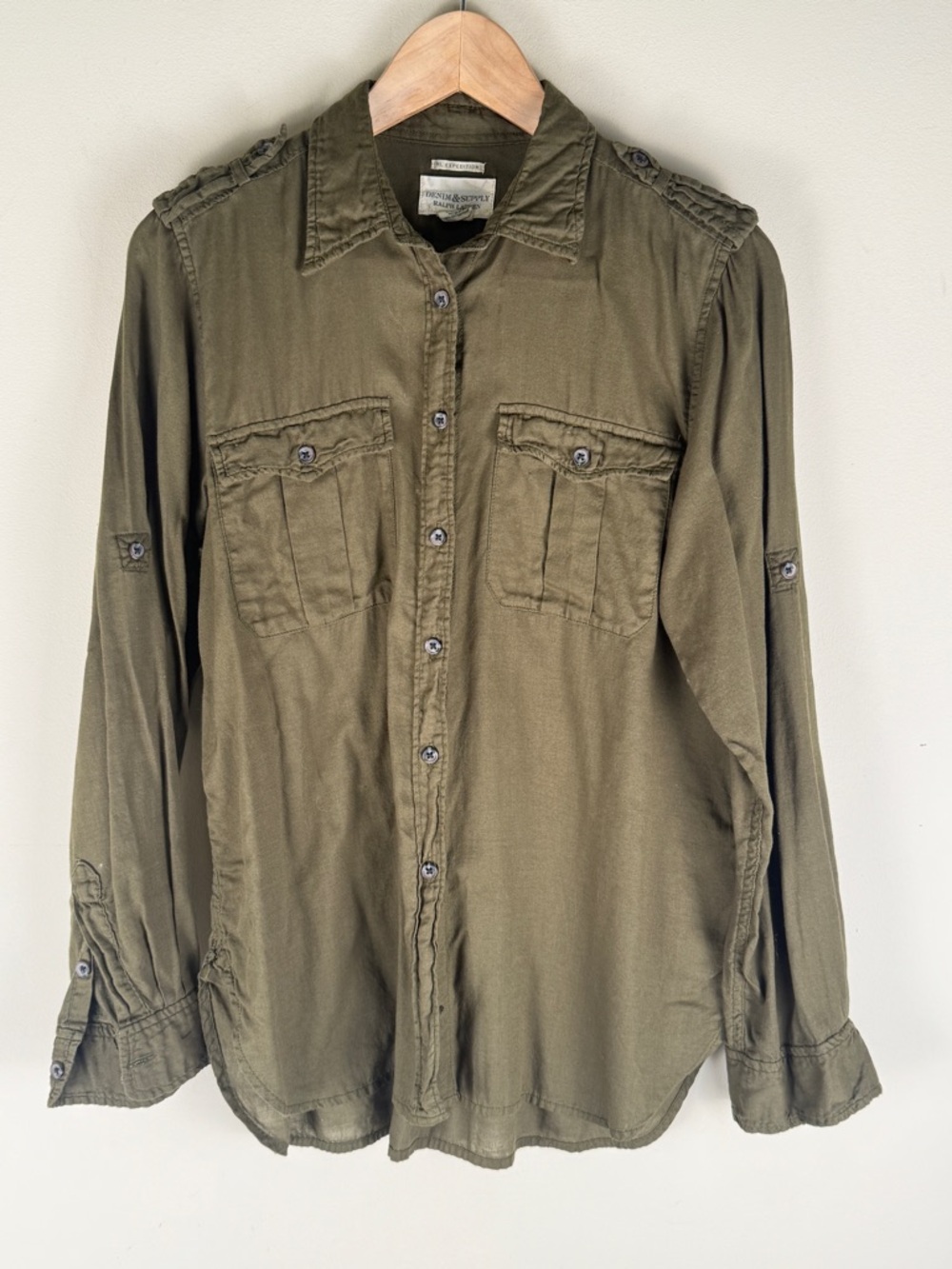 Denim & Supply Ralph Lauren Olive Green Button-Down Utility Shirt